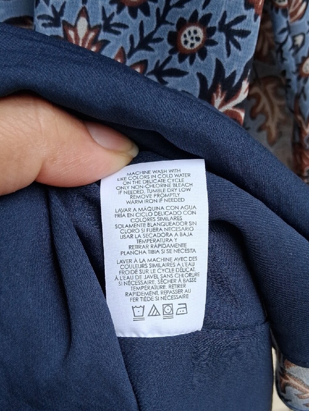 CAbi Blue and Brown Floral Tunic Top - Picture 5 of 16